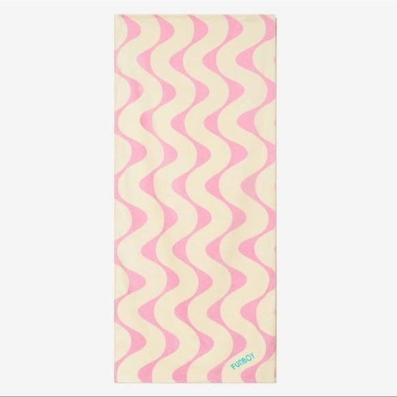 Oversized Funboy Pink and Yellow Poolside Leisure Club Beach Towel 68" L x 30" W - Picture 1 of 5